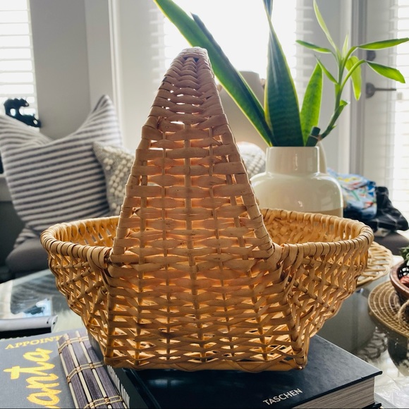 Woven Handmade Rattan Cradle Basket Home Decor - Picture 12 of 14